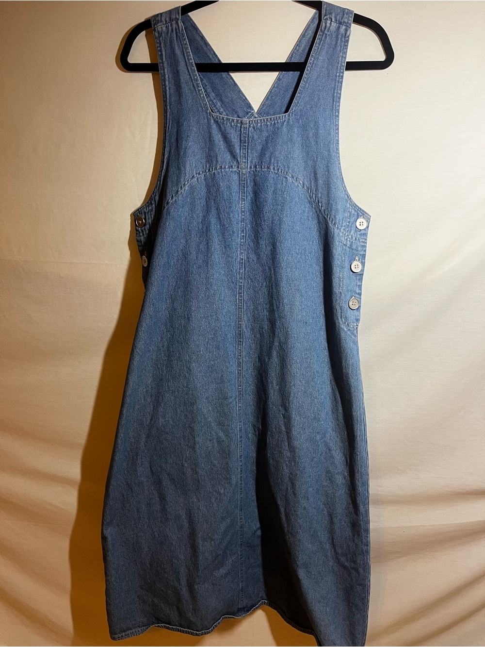 Sag Harbor Women's blue denim jumper dress, maxi, size 8 petite